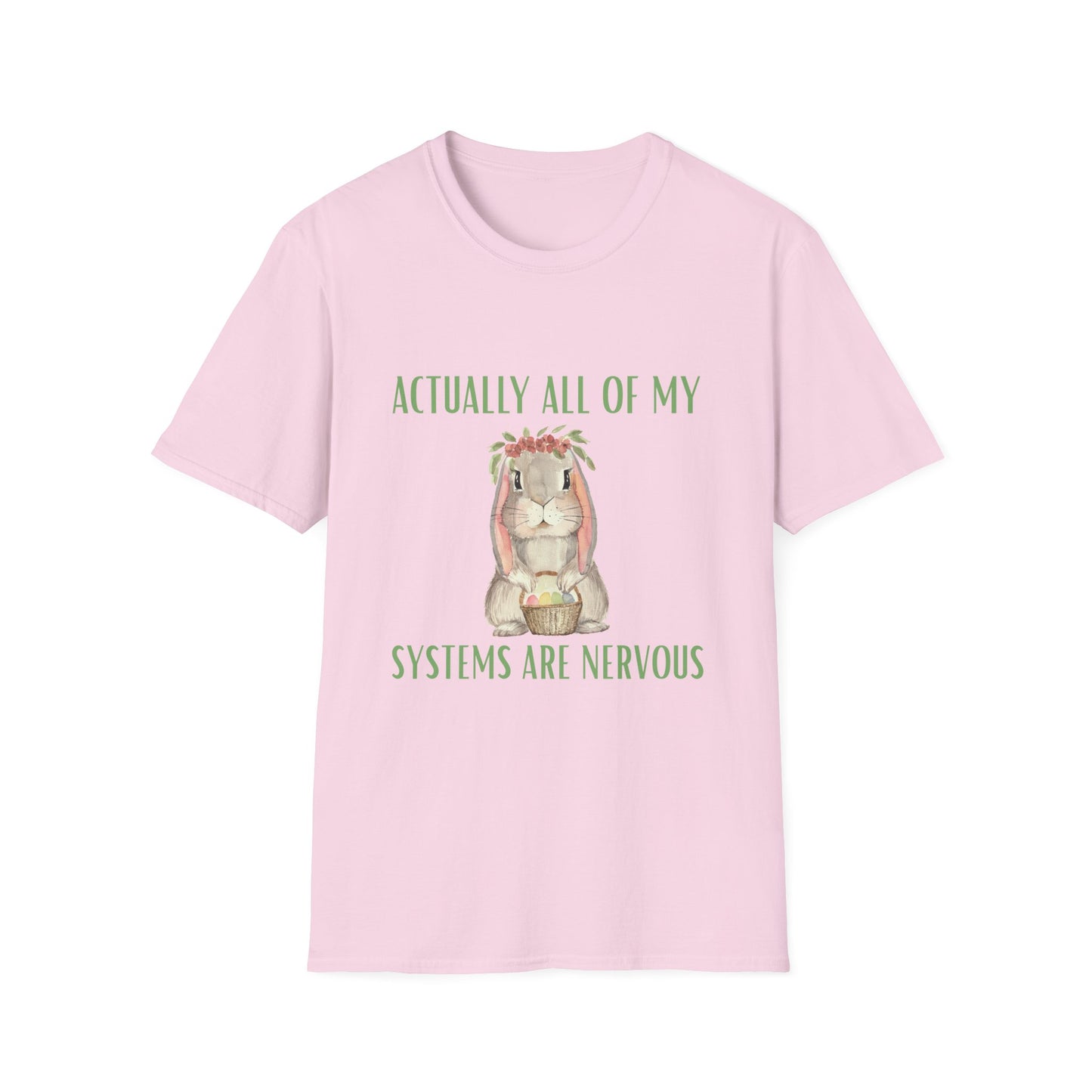 Actually All Of My Systems Are Nervous , Unisex Softstyle T-Shirt.