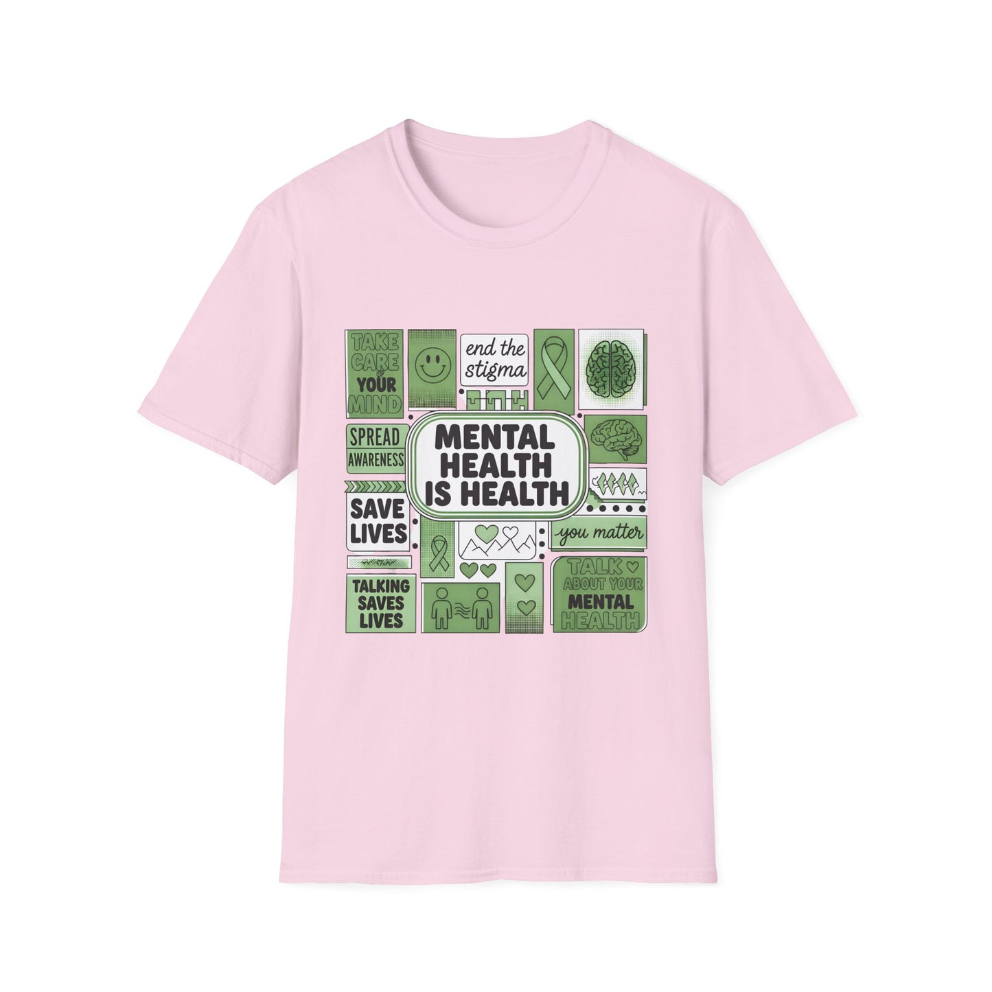 Mental health is Health, Unisex Softstyle T-Shirt.