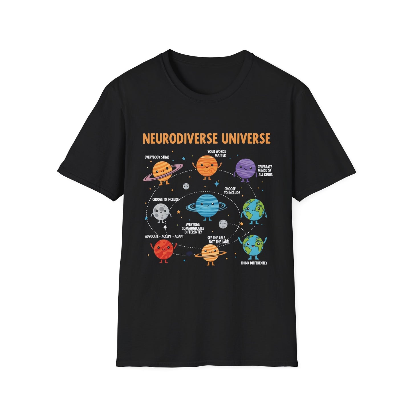 Neurodiverse Universe , Unisex Softstyle T-Shirt.