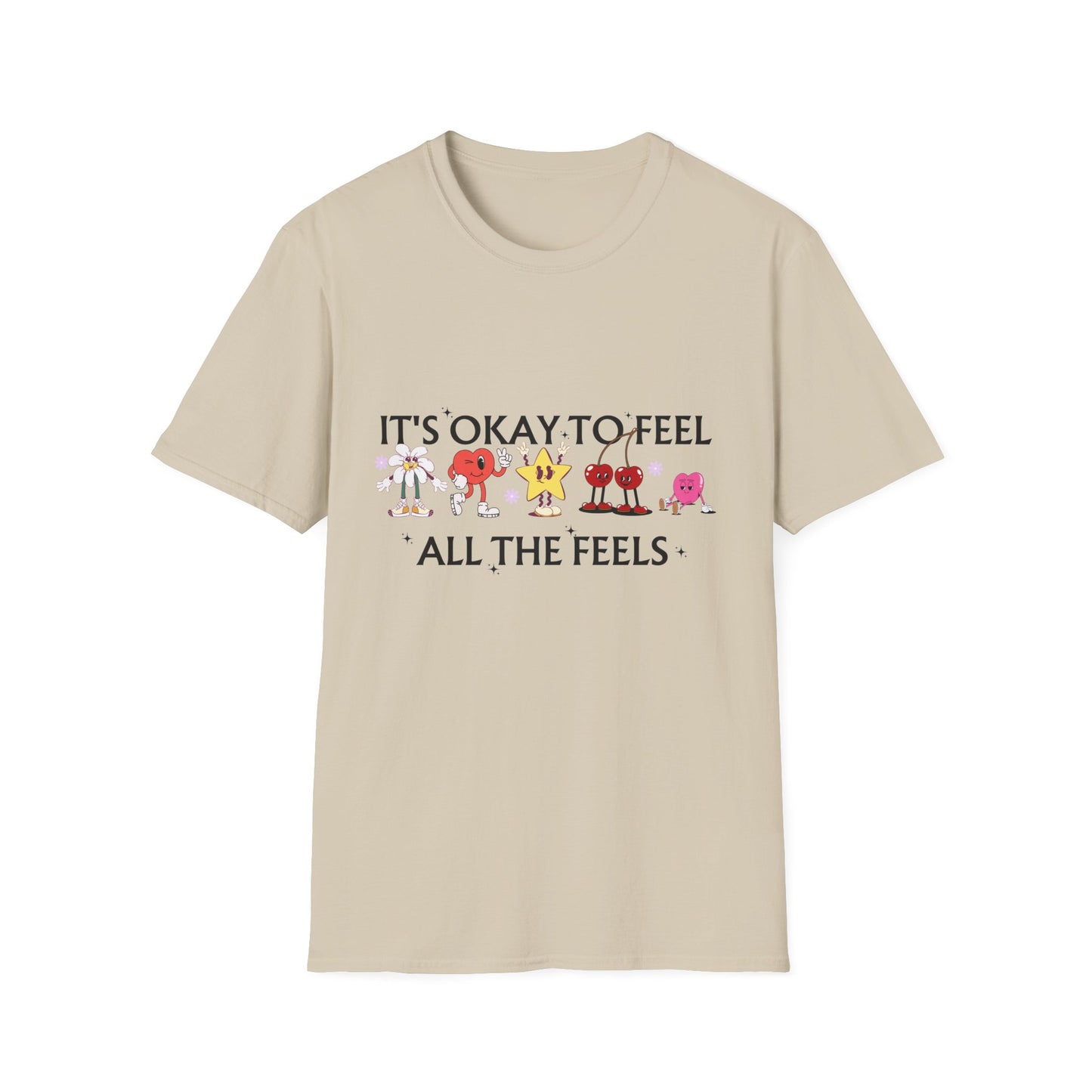 It's Okay To Feel All The Feels, Unisex Softstyle T-Shirt.