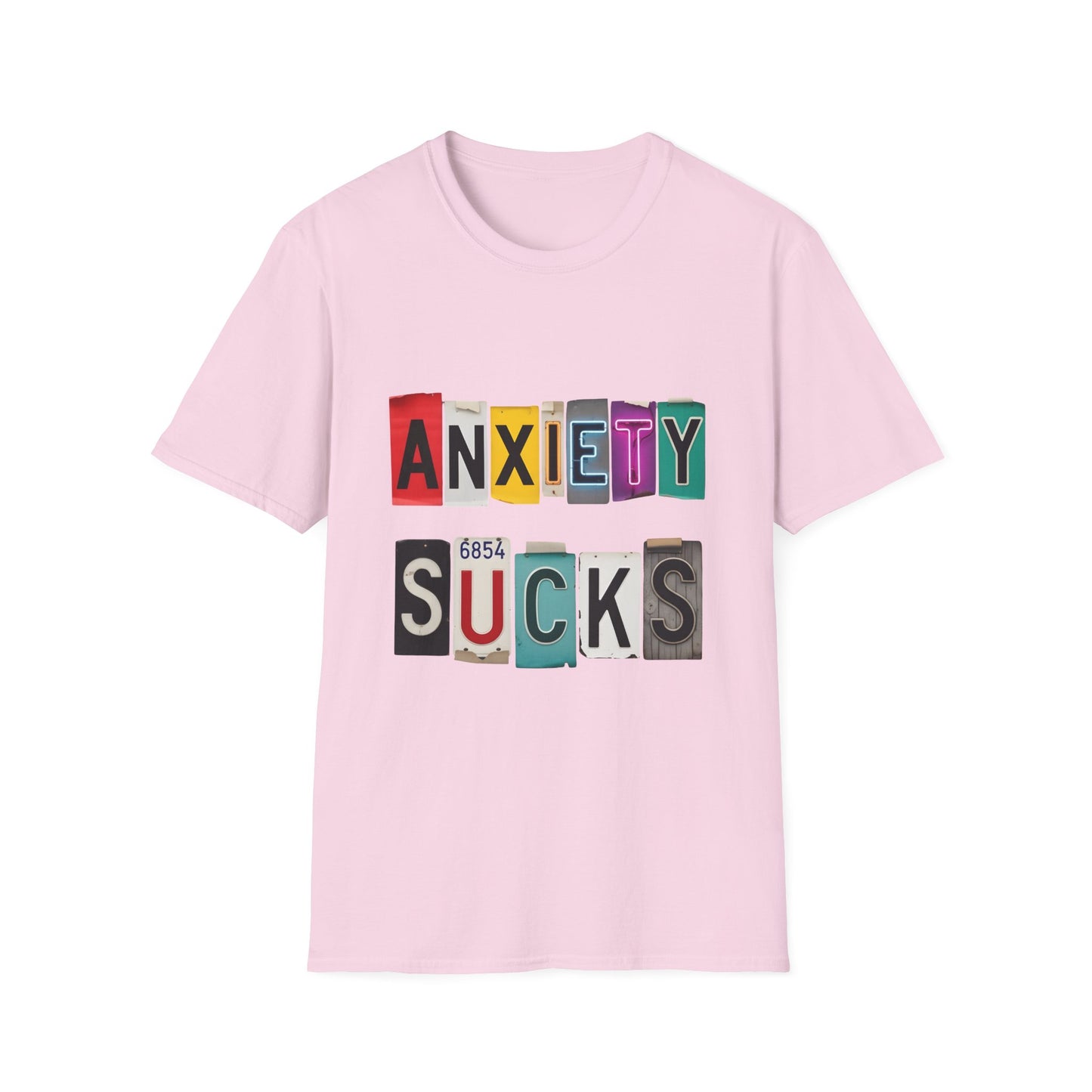 Anxiety Sucks , Unisex Softstyle T-Shirt.
