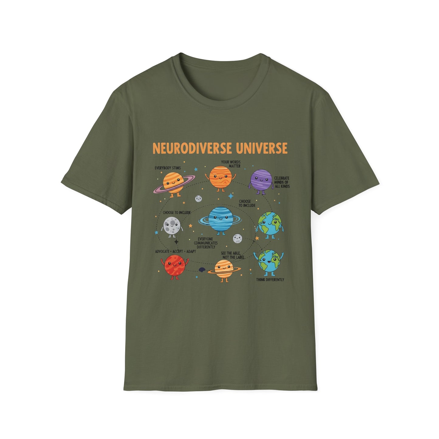 Neurodiverse Universe , Unisex Softstyle T-Shirt.