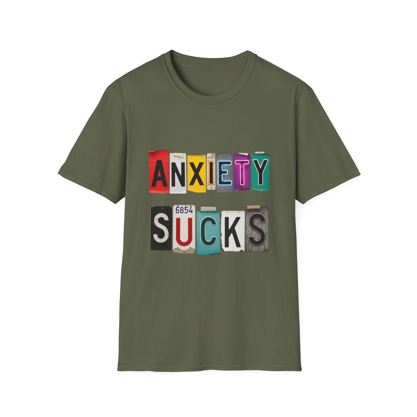 Anxiety Sucks , Unisex Softstyle T-Shirt.
