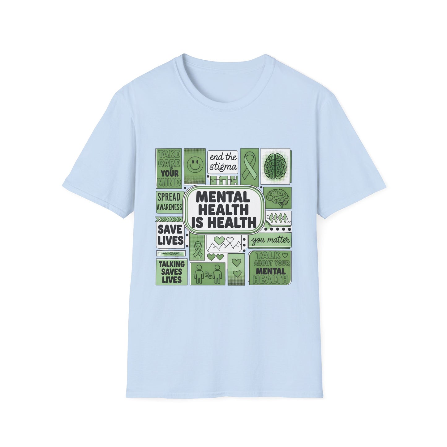 Mental health is Health, Unisex Softstyle T-Shirt.