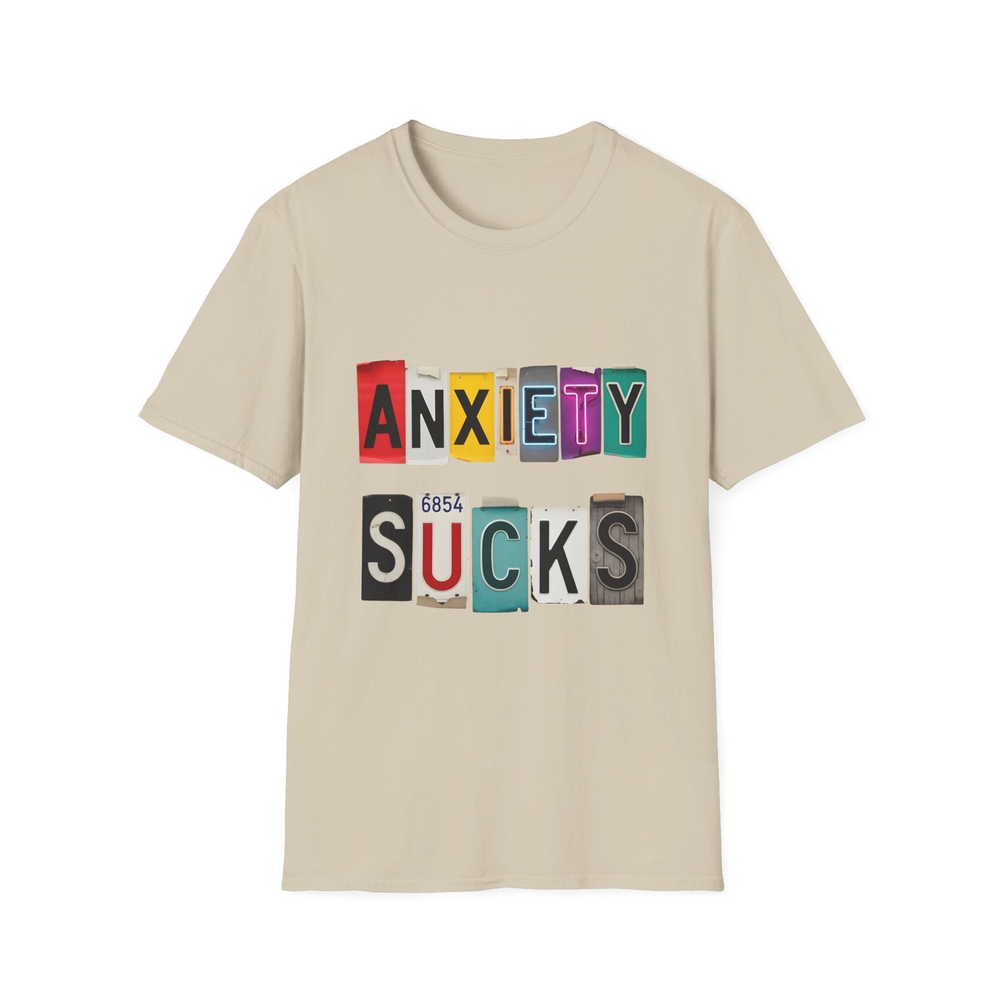 Anxiety Sucks , Unisex Softstyle T-Shirt.