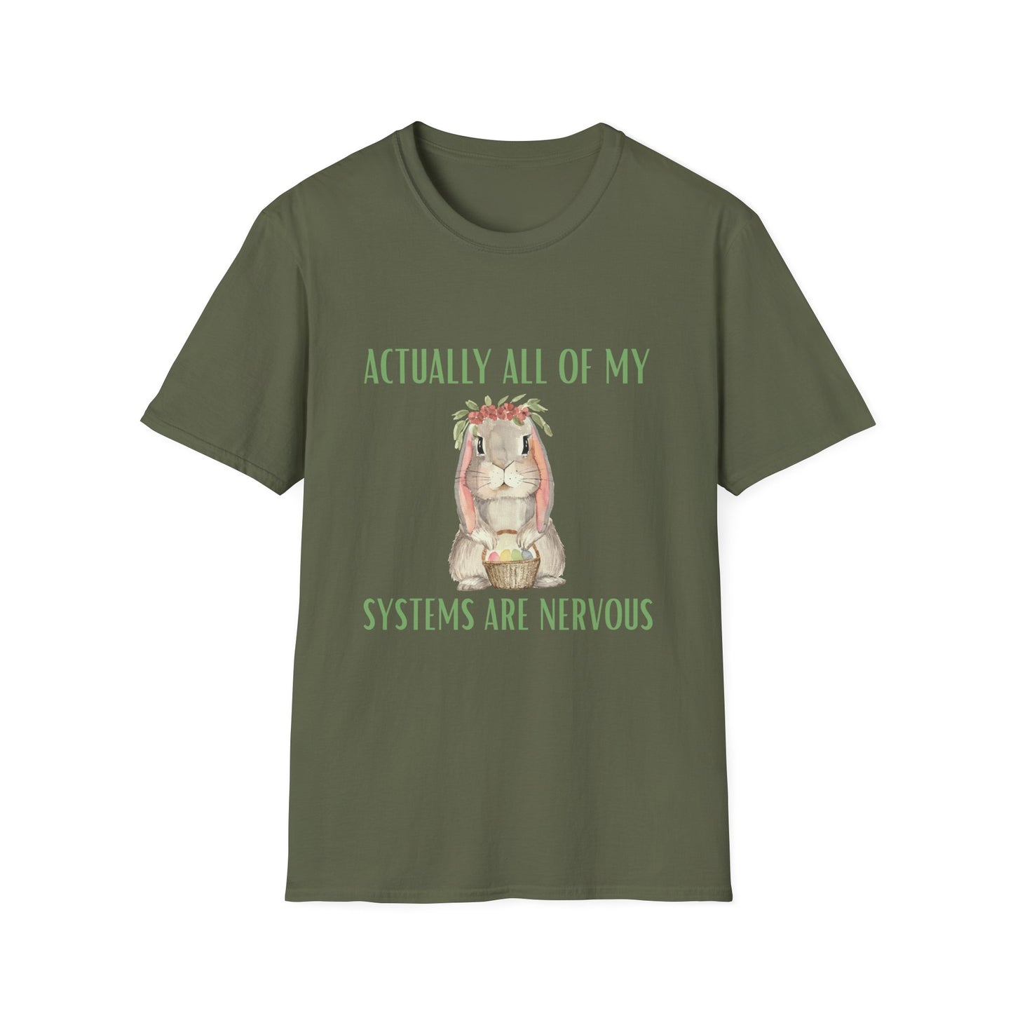 Actually All Of My Systems Are Nervous , Unisex Softstyle T-Shirt.
