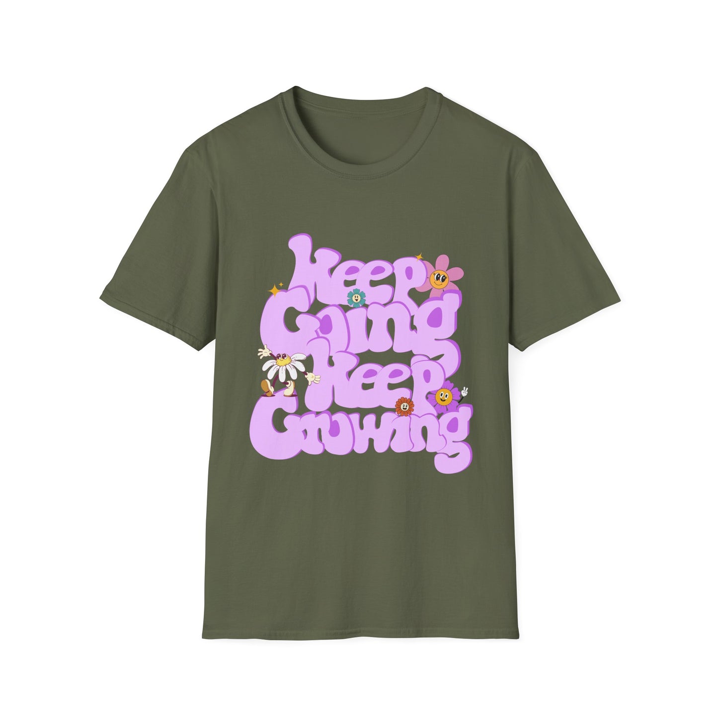 Keep Going Keep Growing , Unisex Softstyle T-Shirt.