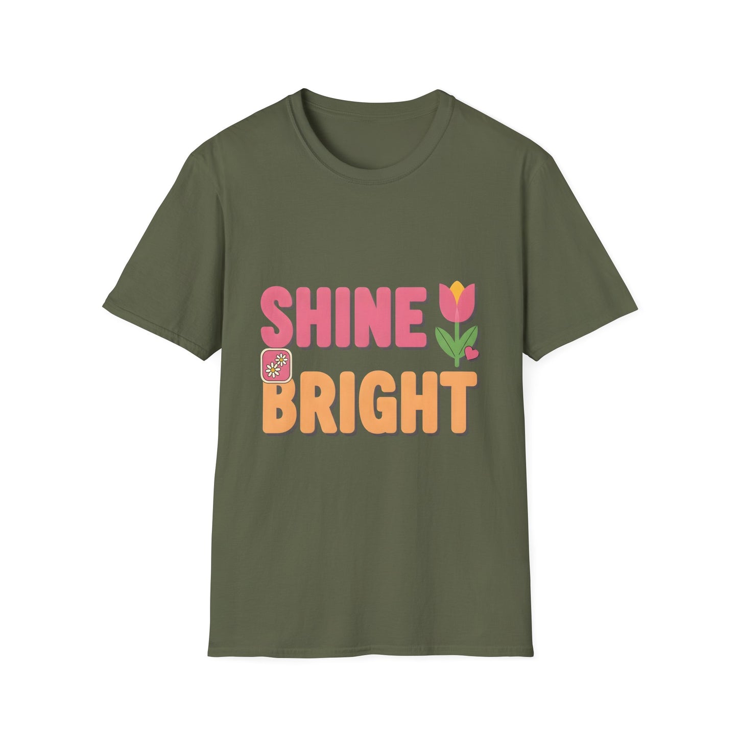 Shine Bright , Unisex Softstyle T-Shirt.