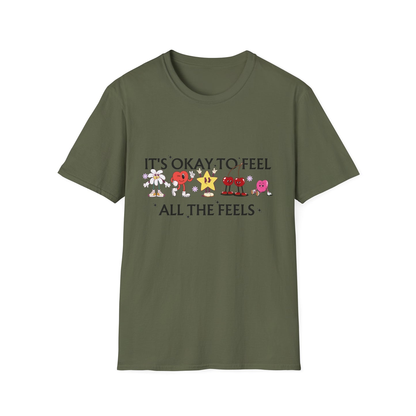 It's Okay To Feel All The Feels, Unisex Softstyle T-Shirt.