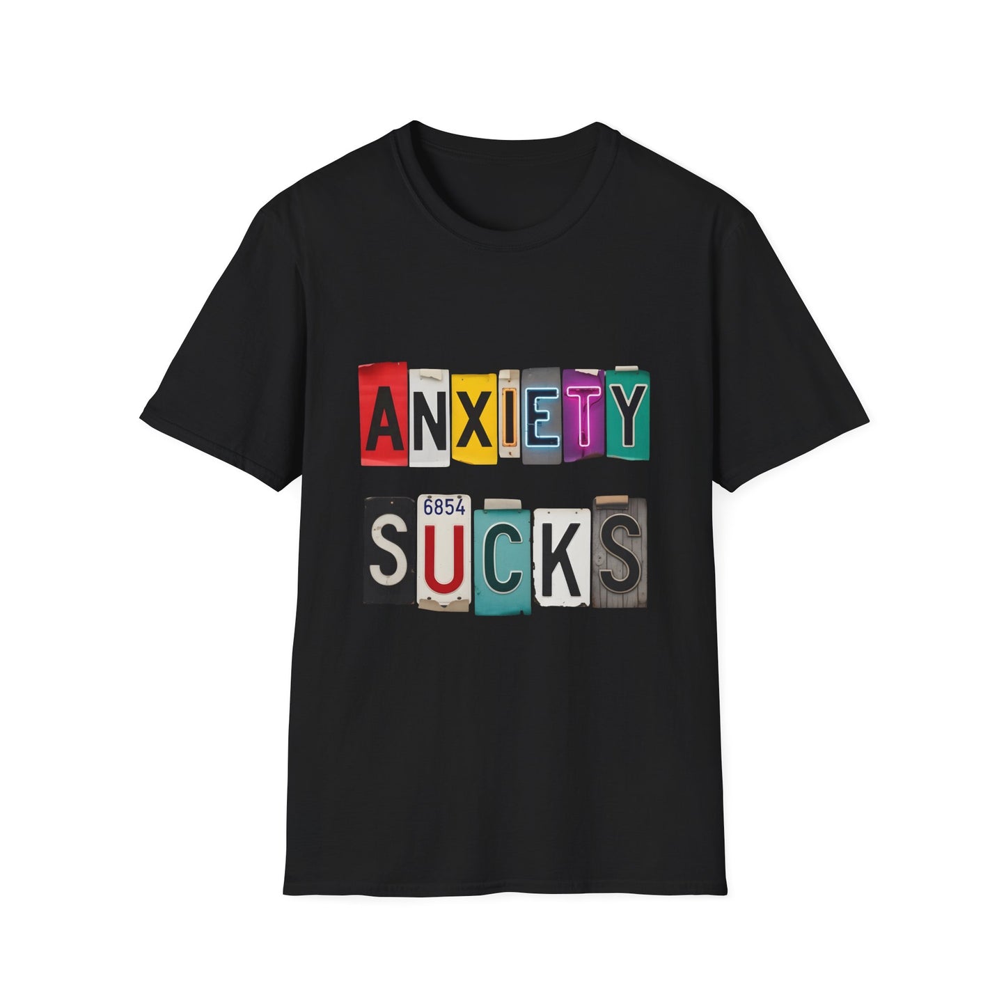 Anxiety Sucks , Unisex Softstyle T-Shirt.