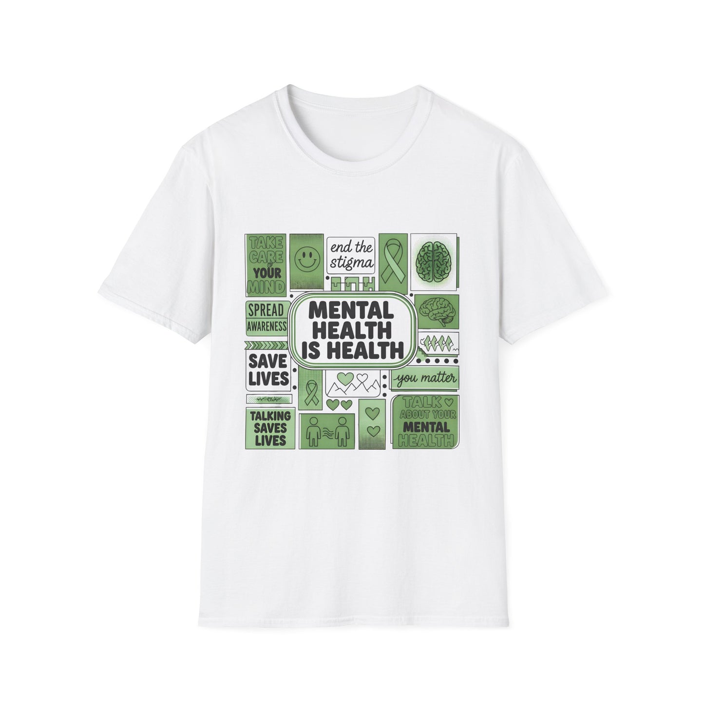 Mental health is Health, Unisex Softstyle T-Shirt.