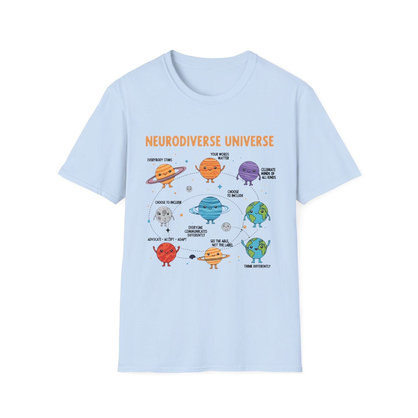 Neurodiverse Universe , Unisex Softstyle T-Shirt.