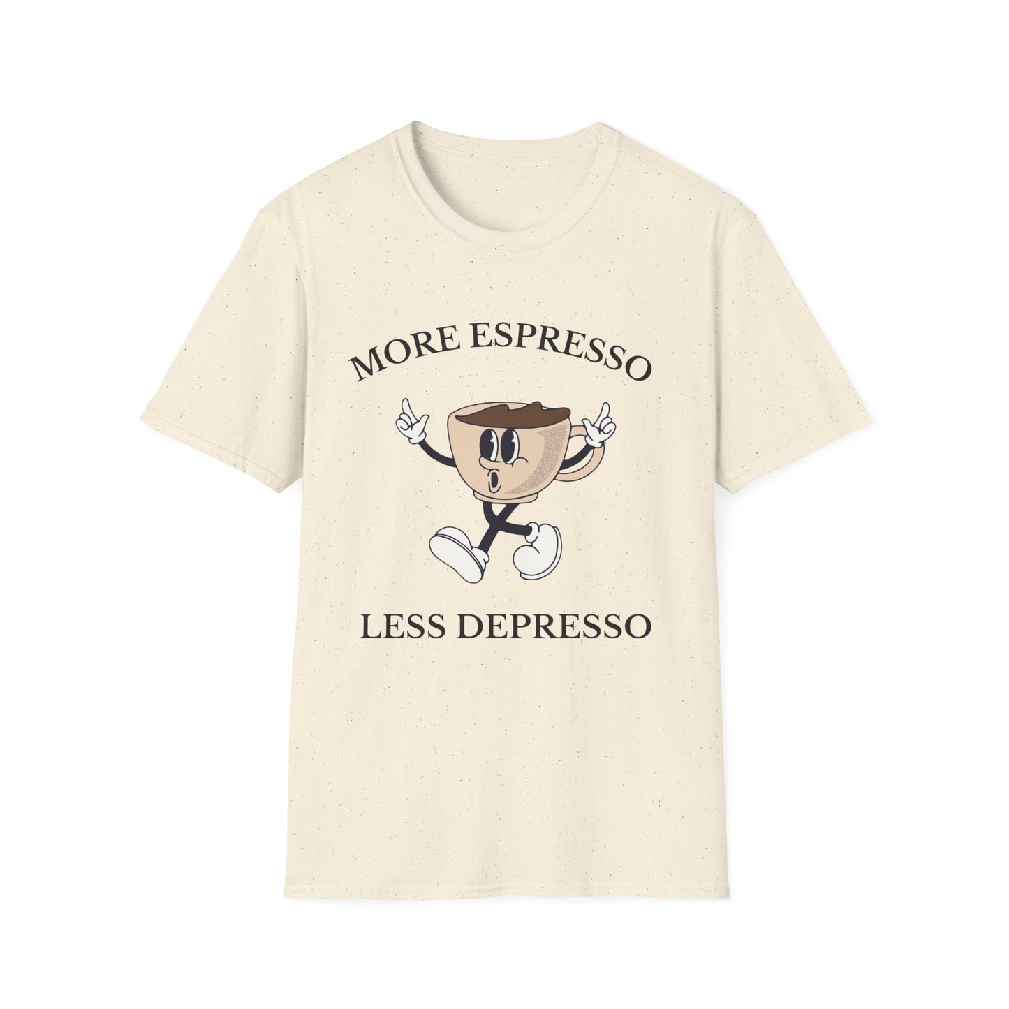 More Espresso Less Depresso , Unisex Softstyle T-Shirt.