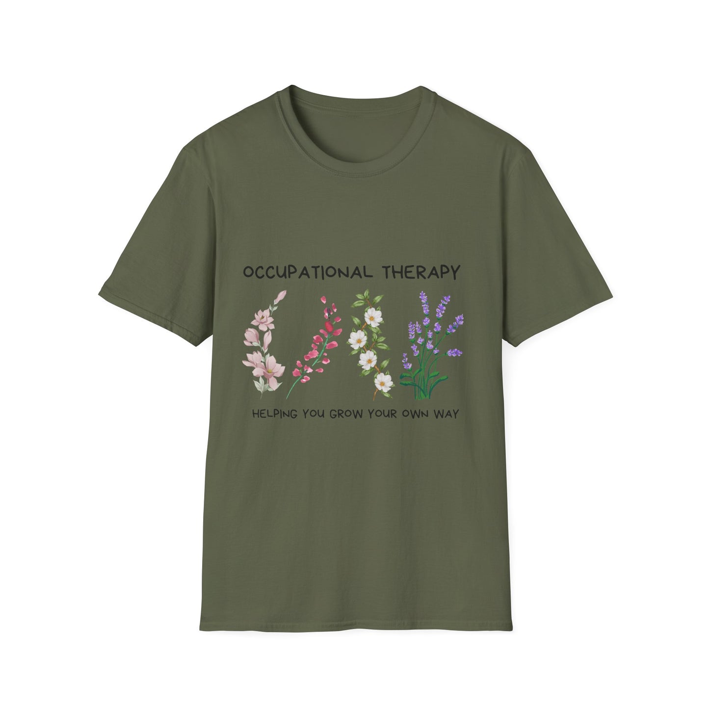 Occupational Therapy Helping You Grow Your Own Way, Unisex Softstyle T-Shirt.